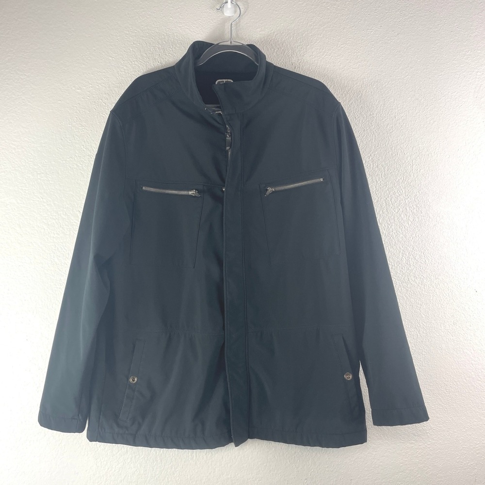 OGIO Full Zip Softshell Jacket Mens XL Black Fleece Lined OG504‎ Utility